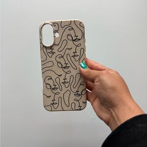Artistic Tan Phone Case with Abstract Design